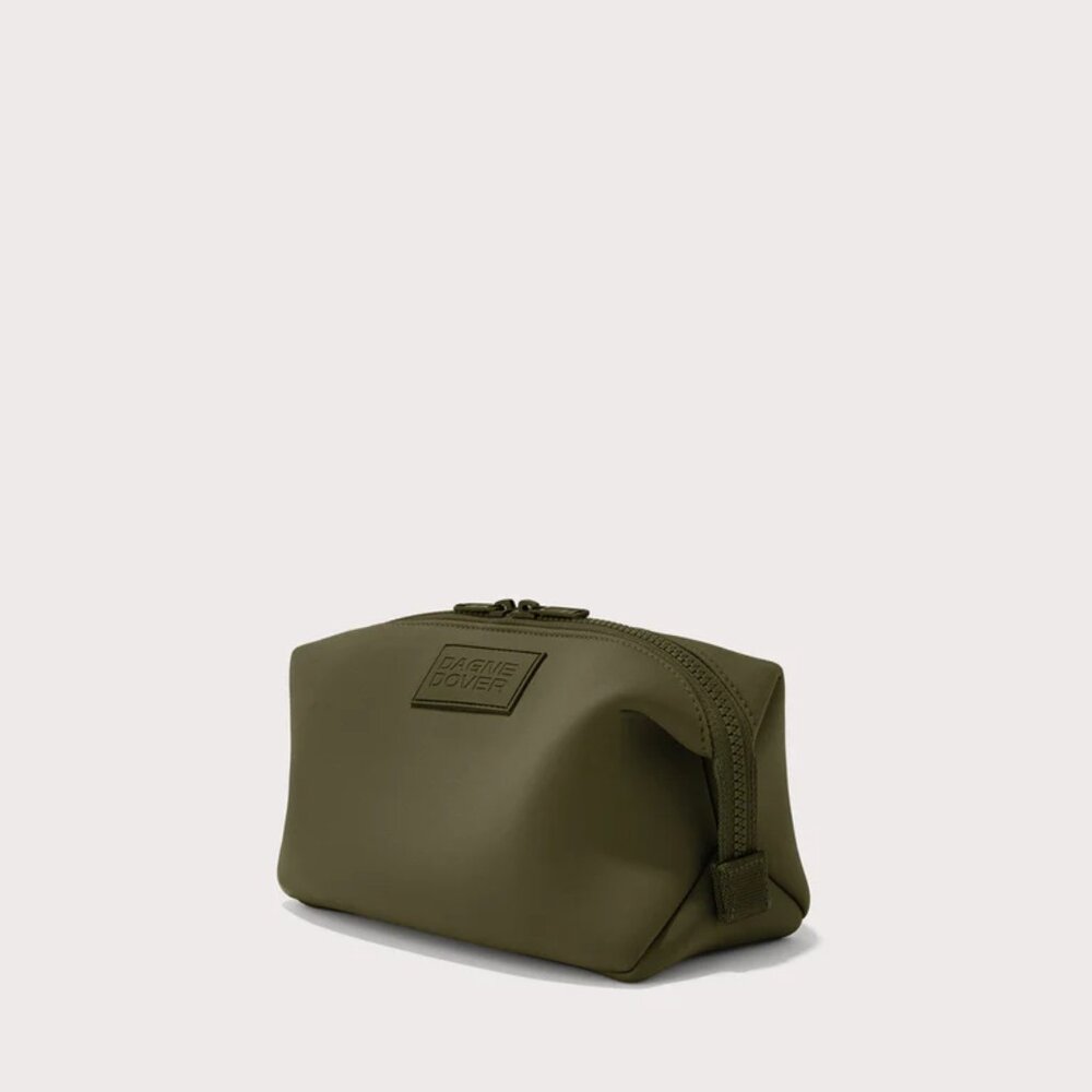Dagne Dover Hunter Neoprene Toiletry Bag in Dark Moss, Large - Picture 4 of 10